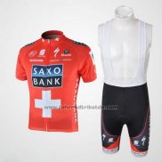 2010 Fahrradbekleidung Saxo Bank Champion Schweiz Trikot Kurzarm und Tragerhose