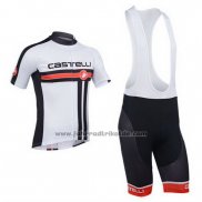 2013 Fahrradbekleidung Castelli Wei Trikot Kurzarm und Tragerhose