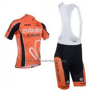 2013 Fahrradbekleidung Euskalte Orange Trikot Kurzarm und Tragerhose