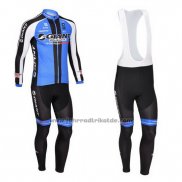 2013 Fahrradbekleidung Giant Shwarz und Blau Trikot Langarm und Tragerhose