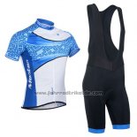 2014 Fahrradbekleidung Monton Azurblau und Wei Trikot Kurzarm und Tragerhose