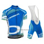 2015 Fahrradbekleidung Orbea Azurblau und Shwarz Trikot Kurzarm und Tragerhose