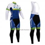 2015 Fahrradbekleidung Orica GreenEDGE Blau und Wei Trikot Langarm und Tragerhose