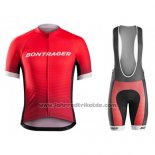 2016 Fahrradbekleidung Trek Bontrager Rot und Shwarz Trikot Kurzarm und Tragerhose