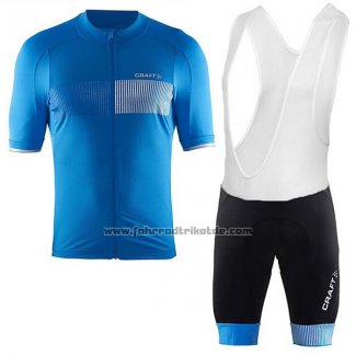 2017 Fahrradbekleidung Craft Blau Trikot Kurzarm und Tragerhose