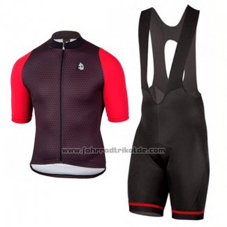 2017 Fahrradbekleidung Etxeondo Neo Shwarz und Rot Trikot Kurzarm und Tragerhose