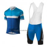 2017 Fahrradbekleidung Loffler Blau und Hellblau Trikot Kurzarm und Tragerhose