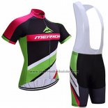 2017 Fahrradbekleidung Merida Rot und Grun Trikot Kurzarm und Tragerhose