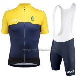 2017 Fahrradbekleidung Schweden Gelb und Blau Trikot Kurzarm und Tragerhose