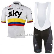 2017 Fahrradbekleidung Sky UCI Weltmeister Trikot Kurzarm und Tragerhose
