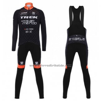 2017 Fahrradbekleidung Trek Selle San Marco Shwarz Trikot Langarm und Tragerhose