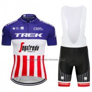 2018 Fahrradbekleidung Trek Segafredo Fuchsie Wei Rot Trikot Kurzarm und Tragerhose