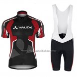 2018 Fahrradbekleidung Vaude Shwarz und Rot Trikot Kurzarm und Tragerhose