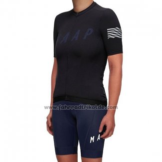 2019 Fahrradbekleidung Frau Maap Escape Shwarz Trikot Kurzarm und Tragerhose