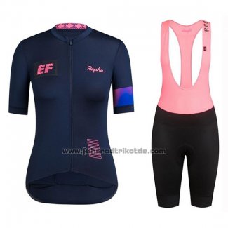 2019 Fahrradbekleidung Frau Rapha Dunkel Blau Rosa Trikot Kurzarm und Tragerhose