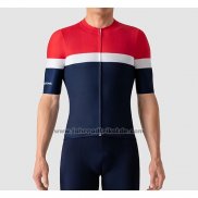 2019 Fahrradbekleidung La Passione Rot Wei Blau Trikot Kurzarm und Tragerhose