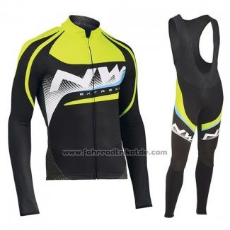 2019 Fahrradbekleidung Northwave Grun Wei Shwarz Trikot Langarm und Tragerhose