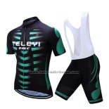 2019 Fahrradbekleidung Teleyi Bike Grun Shwarz Trikot Kurzarm und Tragerhose