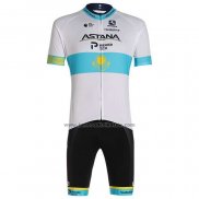 2020 Fahrradbekleidung Astana Champion Kazako Trikot Kurzarm und Tragerhose