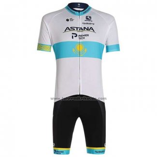 2020 Fahrradbekleidung Astana Champion Kazako Trikot Kurzarm und Tragerhose