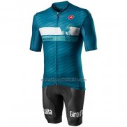 2020 Fahrradbekleidung Giro d'Italia Azurblau Trikot Kurzarm und Tragerhose
