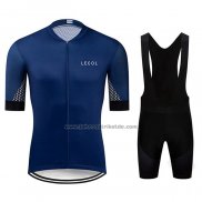 2020 Fahrradbekleidung Le Col Dunkel Blau Trikot Kurzarm und Tragerhose