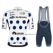 2020 Fahrradbekleidung Subaru Lider Wei Blau Trikot Kurzarm und Tragerhose