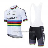 2020 Fahrradbekleidung UCI Weltmeister Euskadi Murias Wei Trikot Kurzarm und Tragerhose