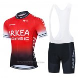 2021 Fahrradbekleidung Arkea Samsic Rot Shwarz Trikot Kurzarm und Tragerhose