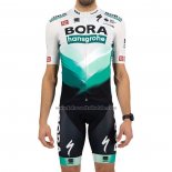 2021 Fahrradbekleidung Bora-Hansgrone Wei Grun Trikot Kurzarm und Tragerhose