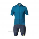 2021 Fahrradbekleidung Mavic Blau Trikot Kurzarm und Tragerhose