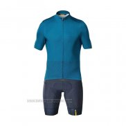 2021 Fahrradbekleidung Mavic Blau Trikot Kurzarm und Tragerhose