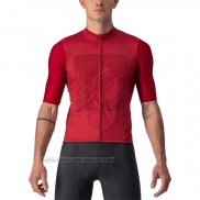 2022 Fahrradbekleidung Castelli Rot Trikot Kurzarm und Tragerhose