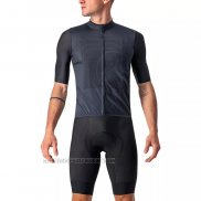 2022 Fahrradbekleidung Castelli Tief Grau Trikot Kurzarm und Tragerhose