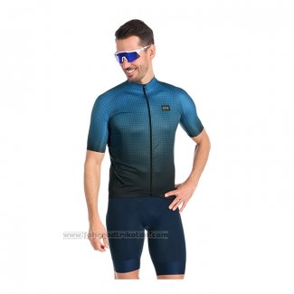 2022 Fahrradbekleidung Gore Shwarz Blau Trikot Kurzarm und Tragerhose