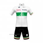 2022 Fahrradbekleidung Plantur Pura Wei Trikot Kurzarm und Tragerhose