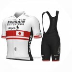 2023 Fahrradbekleidung Japanese Champion Bahrain Victorious Wei Rot Trikot Kurzarm Und Tragerhose
