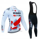 2023 Fahrradbekleidung Jumbo Visma Rot Wei Trikot Langarm und Tragerhose