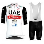 2023 Fahrradbekleidung UAE Shwarz Wei Trikot Kurzarm Und Tragerhose