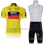 2011 Fahrradbekleidung BMC Lider Gelb Trikot Kurzarm und Tragerhose