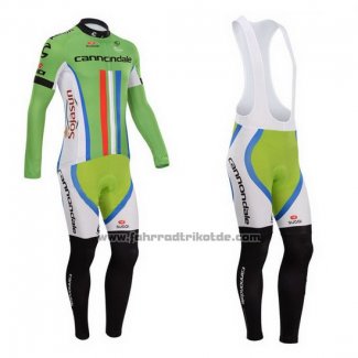 2014 Fahrradbekleidung Cannondale Champion Nuova Zelanda Trikot Langarm und Tragerhose