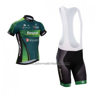 2014 Fahrradbekleidung Europcar Grun Trikot Kurzarm und Tragerhose