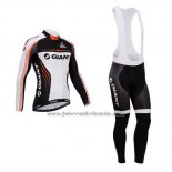 2014 Fahrradbekleidung Giant Wei und Shwarz Trikot Langarm und Tragerhose