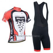 2014 Fahrradbekleidung Monton Rot und Wei Trikot Kurzarm und Tragerhose