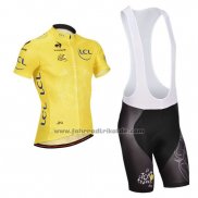 2014 Fahrradbekleidung Tour de France Gelb Trikot Kurzarm und Tragerhose