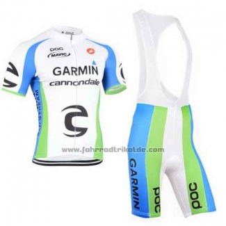 2015 Fahrradbekleidung Cannondale Grun und Wei Trikot Kurzarm und Tragerhose