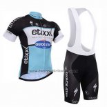 2015 Fahrradbekleidung Etixx Quick Step Shwarz und Wei Trikot Kurzarm und Tragerhose