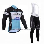 2015 Fahrradbekleidung Etixx Quick Step Shwarz und Wei Trikot Langarm und Tragerhose