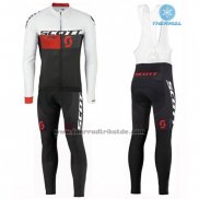 2016 Fahrradbekleidung Scott Wei und Rot Trikot Langarm und Tragerhose