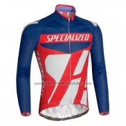 2016 Fahrradbekleidung Specialized Blau und Rot Trikot Langarm und Tragerhose